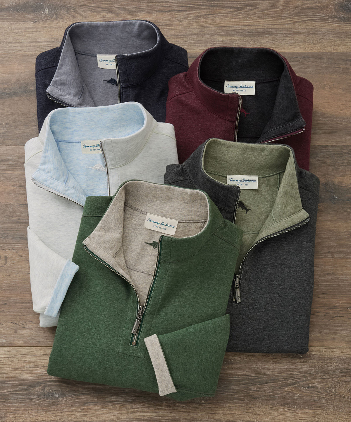 Tommy Bahama Long Sleeve Flipview Half-Zip Pullover, Men's Big & Tall