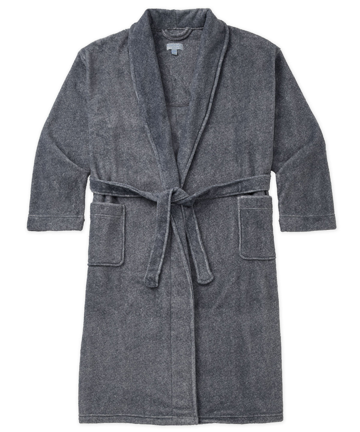 Majestic Plush Fleece Shawl Collar Robe - Charcoal, Men's Big & Tall