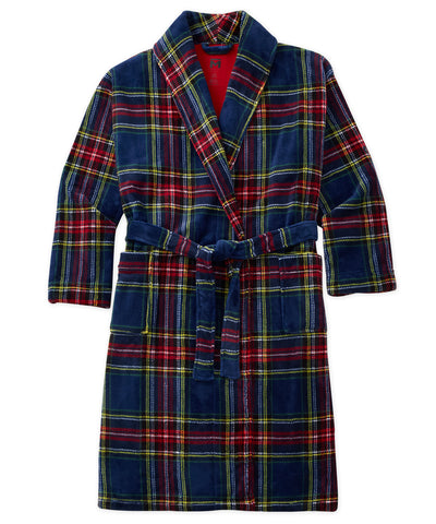 Majestic Plush Fleece Plaid Robe, Men's Big & Tall