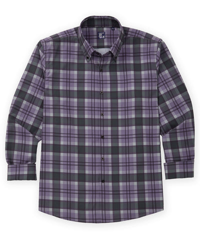 Westport No-Tuck Long Sleeve Button-Down Collar Stretch Performance Plaid Sport Shirt, Men's Big & Tall