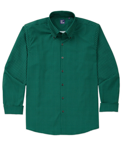 Westport No-Tuck Long Sleeve Button-Down Collar Stretch Performance Plaid Sport Shirt, Men's Big & Tall
