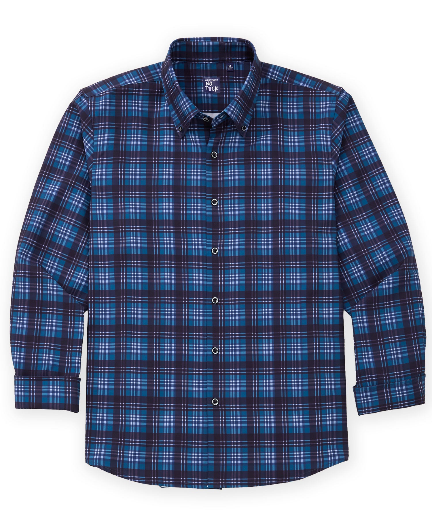 big and tall navy blue dress shirt Westport No-Tuck & Plaid Sport Plaid