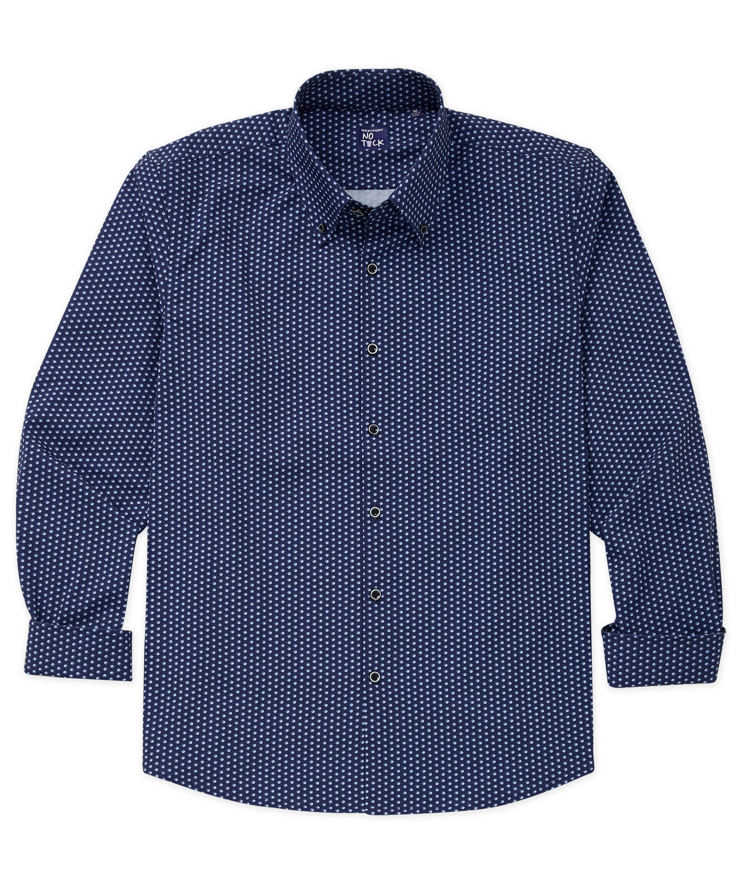 big and tall navy blue dress shirt Men's & Westport No-Tuck Long Sleeve Button-Down Collar Stretch Performance Print Sport Cobalt / 2XB Sherri Hill 56643 _tab1_about-kate-spade Atria Signature Colors:Maroon the wrinklefree fabric means