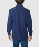 Westport No-Tuck Long Sleeve Button-Under Spread Collar Stretch Performance Medallion Print Sport Shirt - Navy