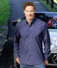 Westport No-Tuck Long Sleeve Button-Under Spread Collar Stretch Performance Medallion Print Sport Shirt
