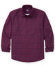 Westport No-Tuck Long Sleeve Button-Down Collar Stretch Performance Gingham Sport Shirt - Navy/Burgundy