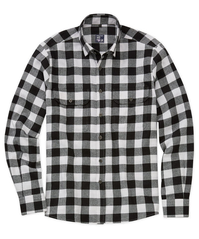 Westport No-Tuck Long Sleeve Hidden Button Down Collar Buffalo Plaid Sport Shirt, Men's Big & Tall