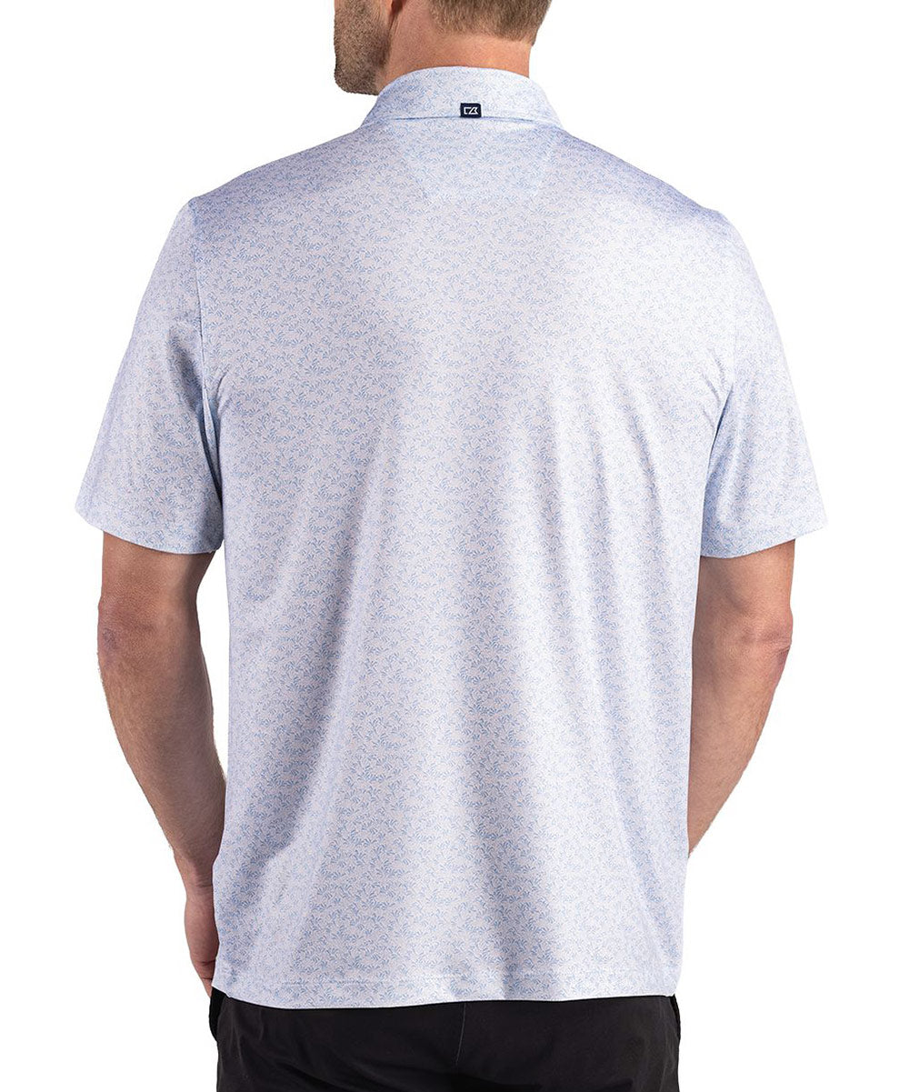 Cutter & Buck Short Sleeve Pike Recycled Fern Print Polo, Men's Big & Tall