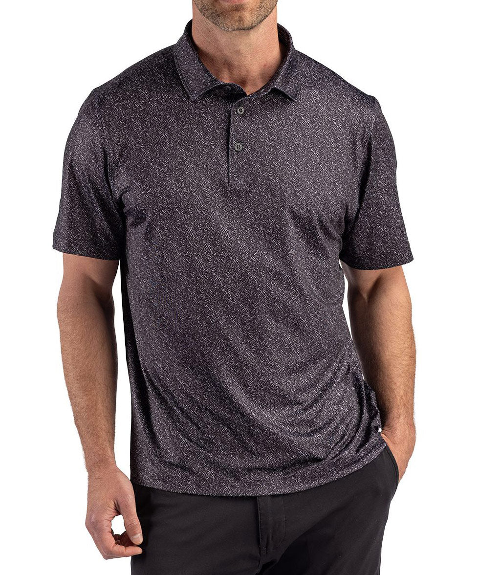 Cutter & Buck Short Sleeve Pike Recycled Fern Print Polo, Men's Big & Tall
