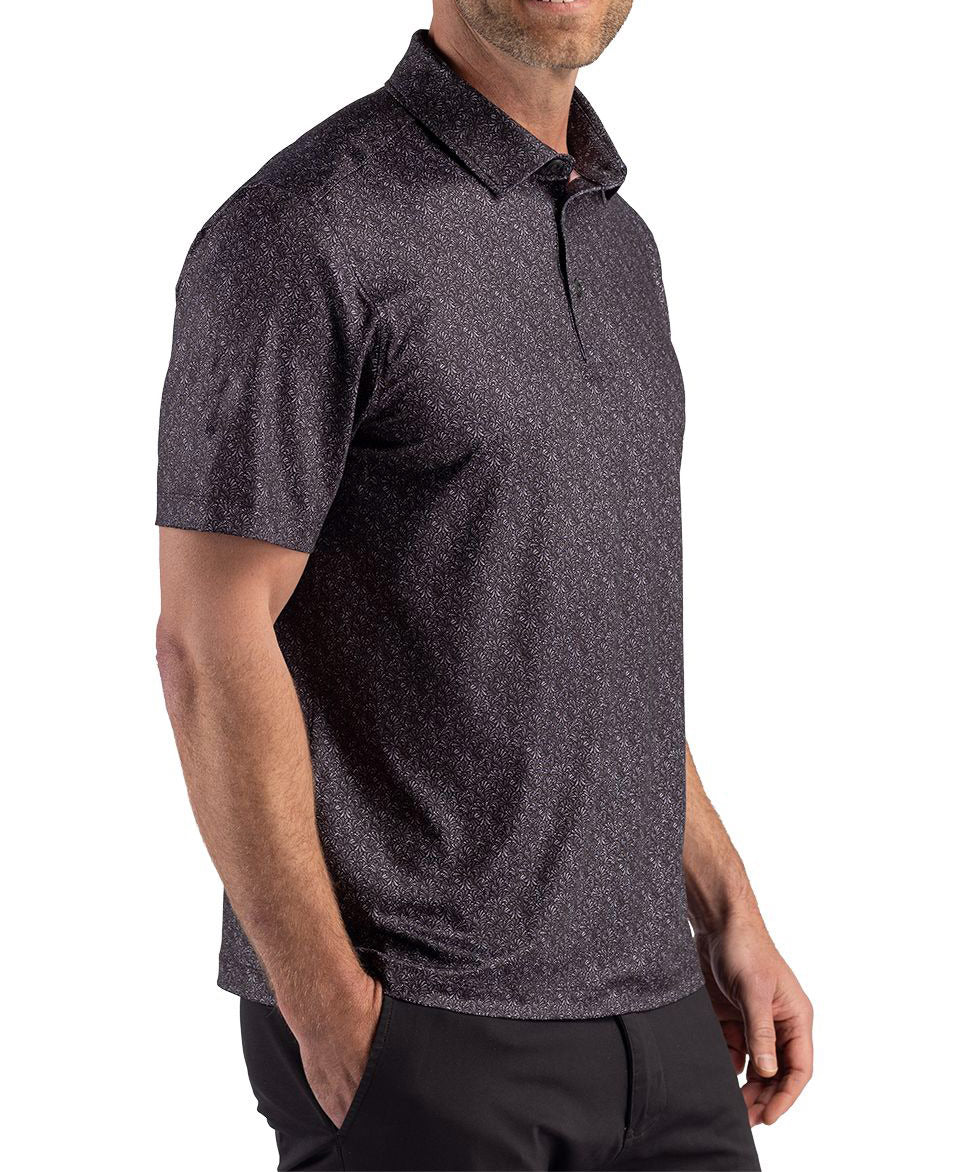 Cutter & Buck Short Sleeve Pike Recycled Fern Print Polo, Men's Big & Tall