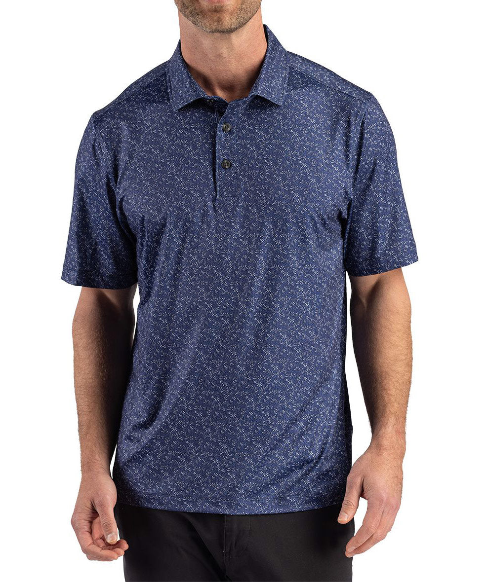Cutter & Buck Short Sleeve Pike Recycled Fern Print Polo, Men's Big & Tall