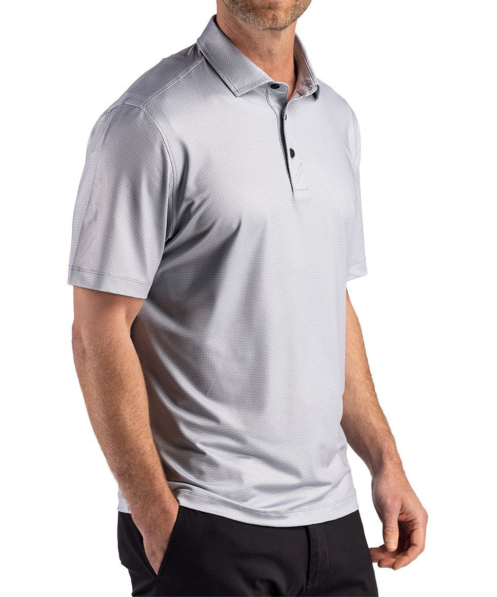 Cutter & Buck Short Sleeve Pike Recycled Lattice Print Polo, Men's Big & Tall