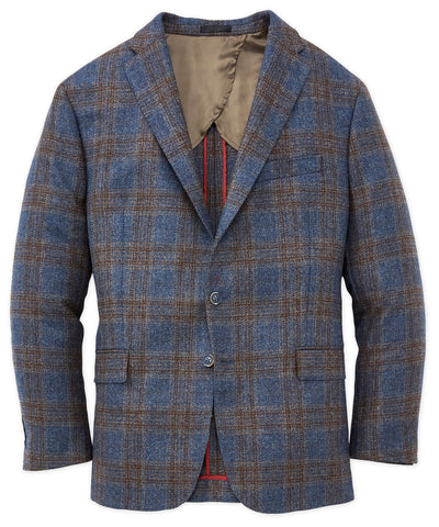 Westport Black Two Button Plaid Sport Coat, Men's Big & Tall