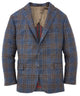 Blue plaid sport coat, two-button front, notch lapels - Blue Multi