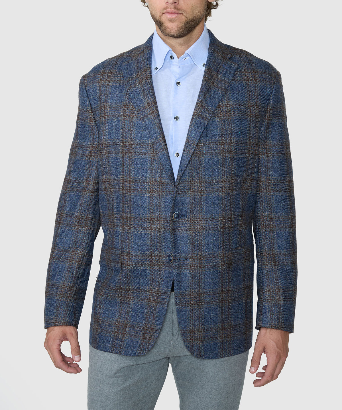 Westport Black Two Button Plaid Sport Coat, Men's Big & Tall