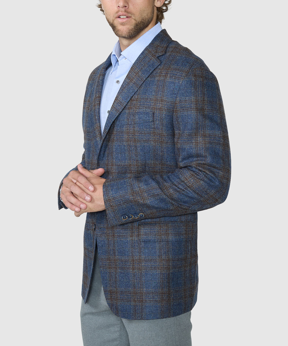 Westport Black Two Button Plaid Sport Coat, Men's Big & Tall