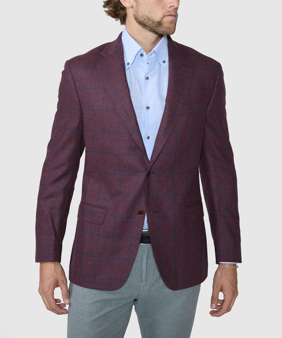 Westport Black Two Button Windowpane Sport Coat, Men's Big & Tall