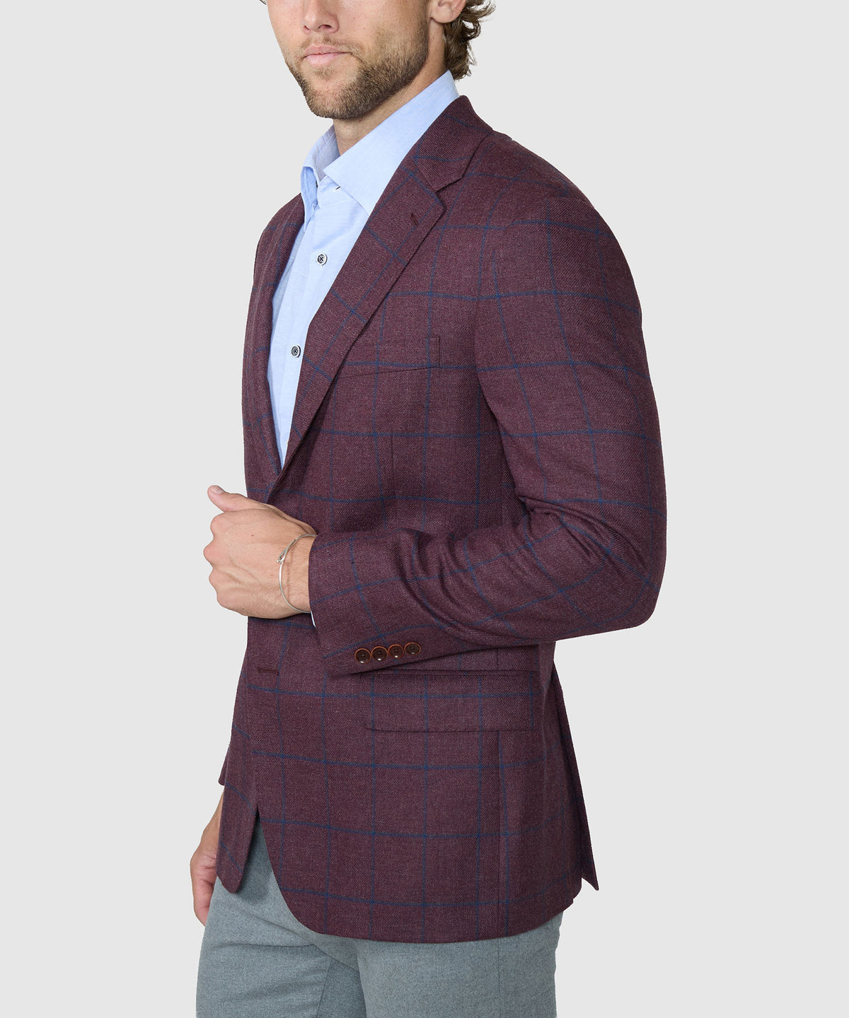 Westport Black Two Button Windowpane Sport Coat, Men's Big & Tall