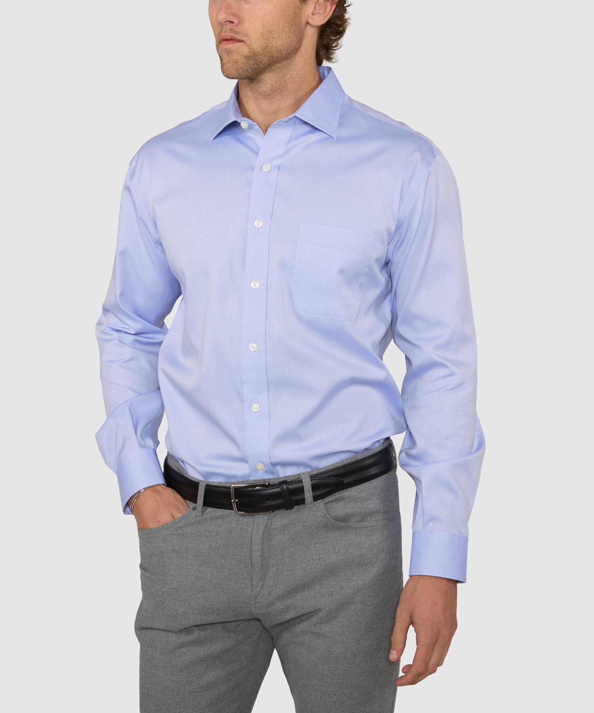Men's Big & Tall Wilkes & Riley Tailored Fit Spread Collar Dress Shirt White / 17.5" / 38/39 T Men's Big & Tall Wilkes & Riley Tailored Fit Spread Collar Dress Shirt White / 17.5" / 38/39 T