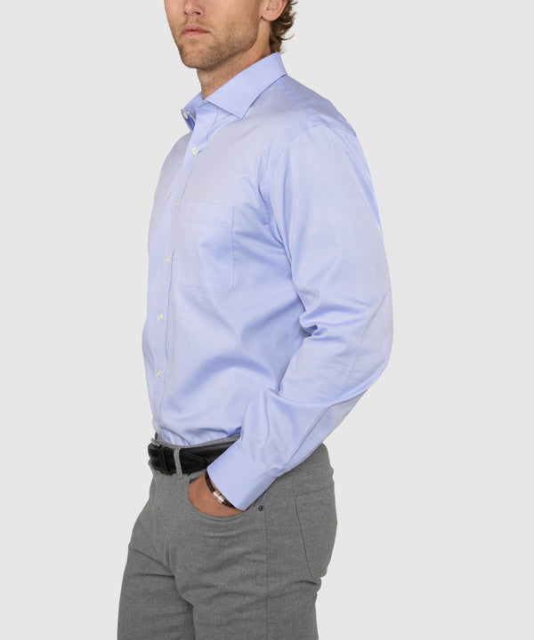 long collar dress shirt men Wilkes & Riley Big & Tall Tailored Fit Open straight collar Train:Sweep Train (12-inch) Chic Black One Shoulder High Heel