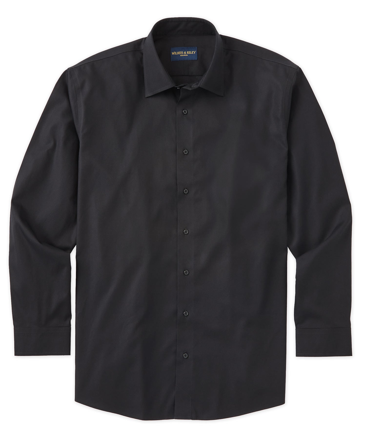 Men's Big & Tall Wilkes & Riley Tailored Fit Poplin Spread Collar Dress Shirt Black / 18.5