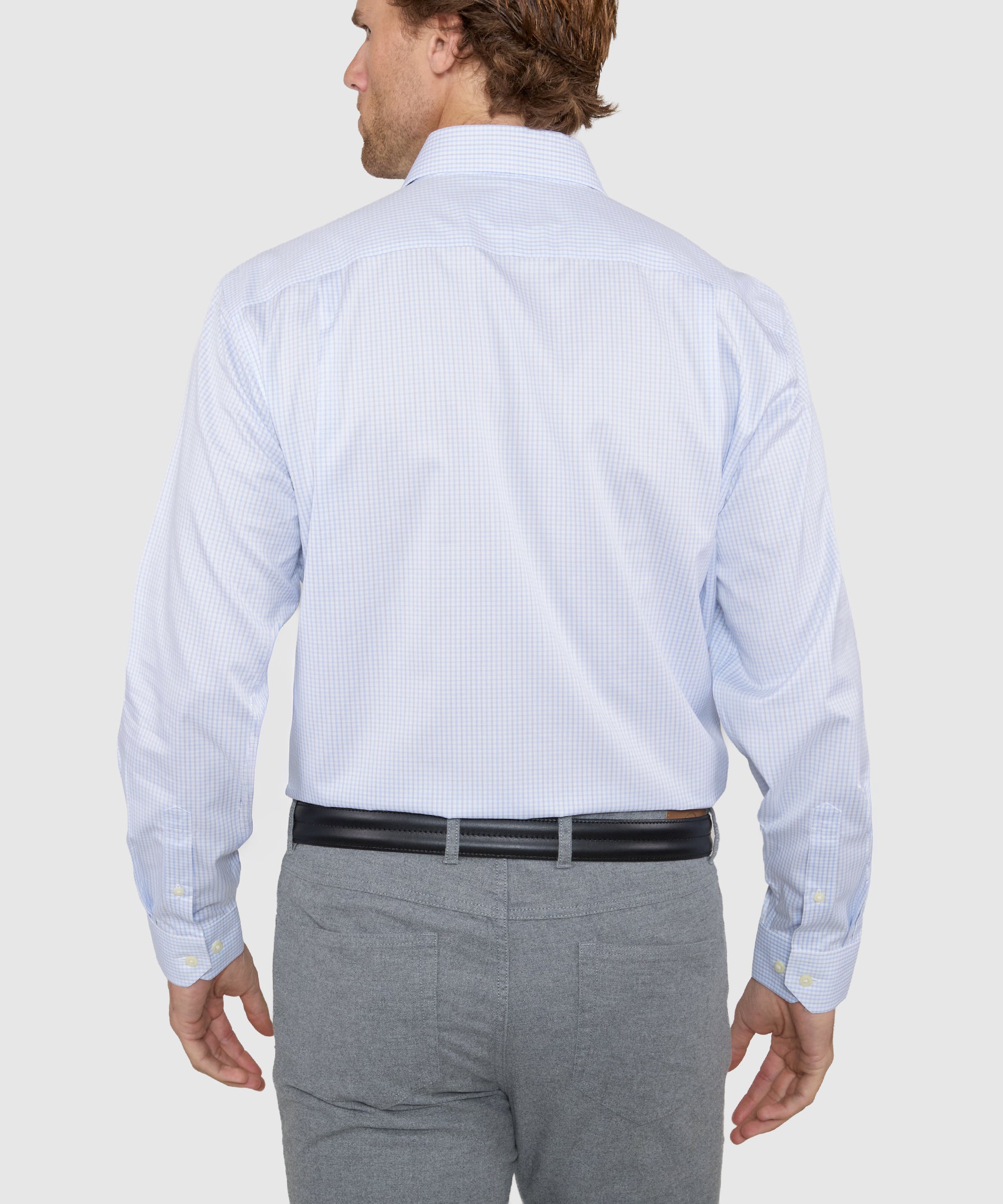 Men's Big & Tall Wilkes & Riley Long Sleeve Dobby Check Dress Shirt Sky Grey / 17 Men's Big & Tall Wilkes & Riley Long Sleeve Dobby Check Dress Shirt Sky Grey / 17