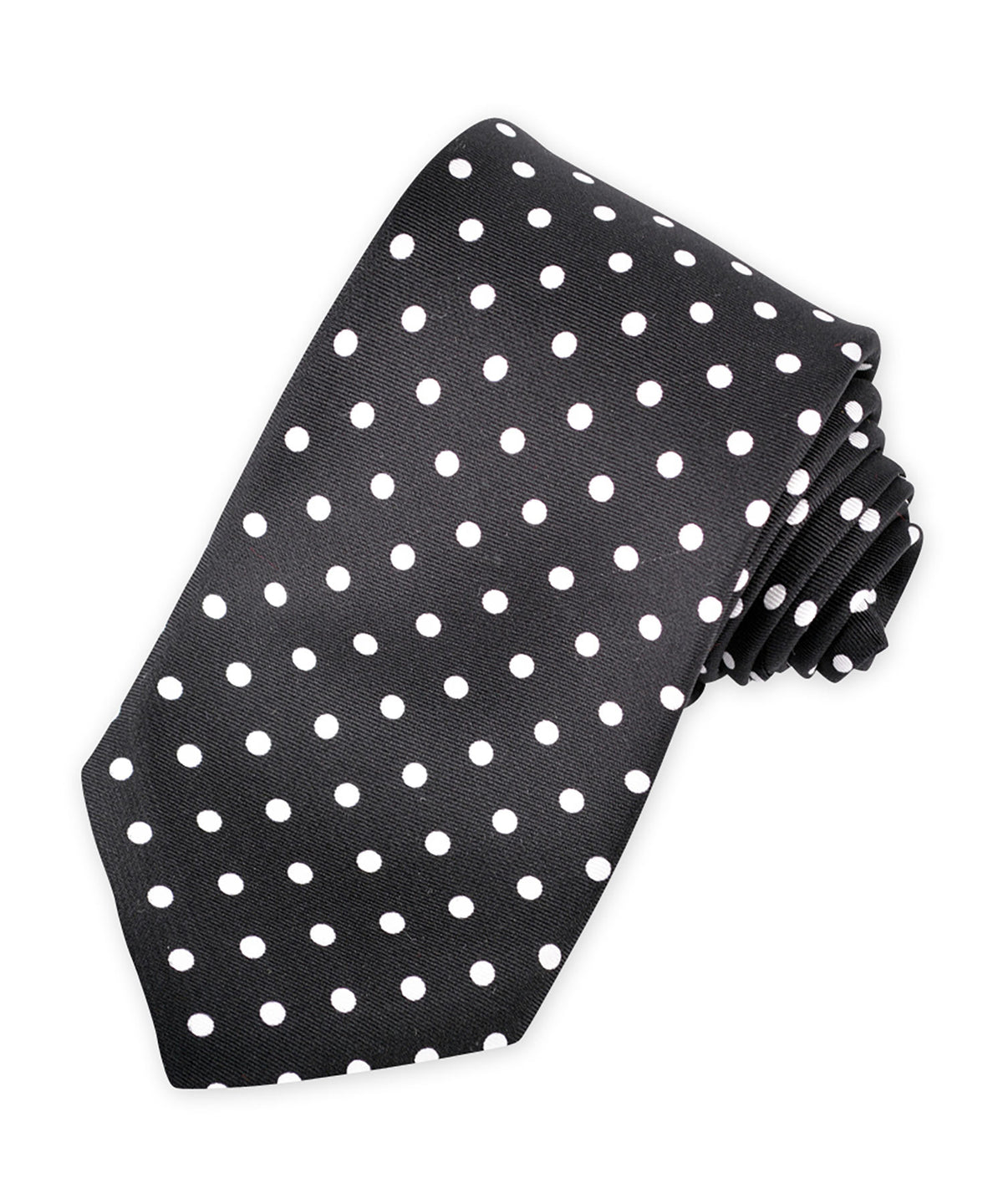 Cravate à pois en soie italienne noire Westport, Men's Big & Tall