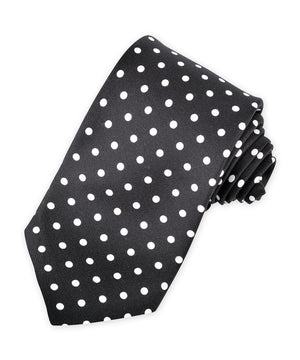 Westport Black Italian Silk Dot Tie