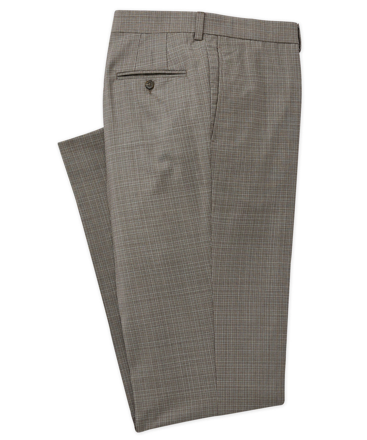 Jack Victor 100% Super 110s Reda Wool Flat Front Check Patterned Dress Pants