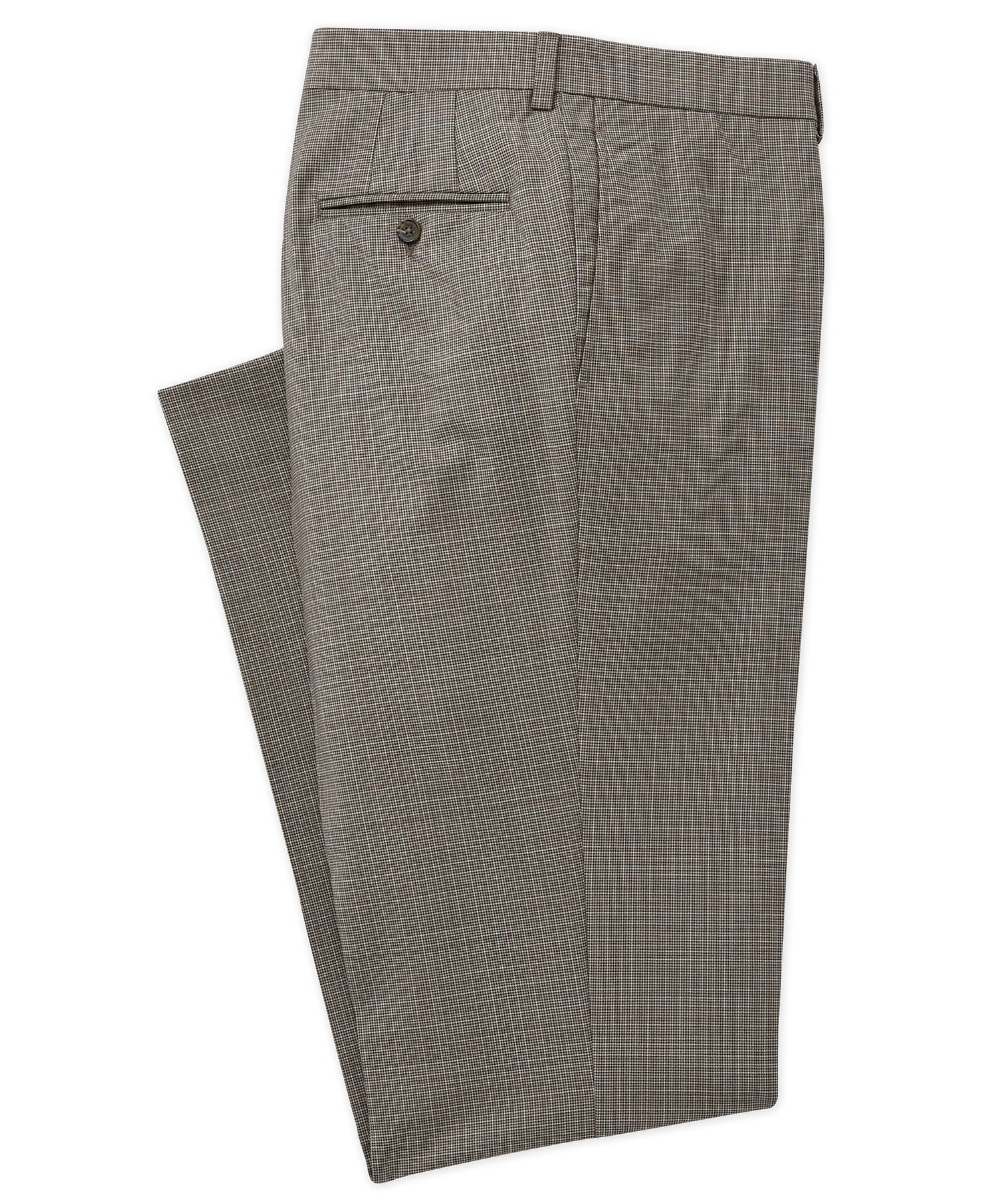 Jack Victor 100% Super 110s Reda Wool Flat Front Check Patterned Dress Pants, Men's Big & Tall