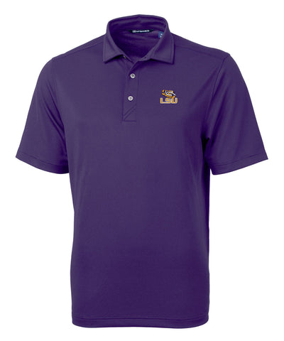 Cutter & Buck Louisiana State University Tigers Short Sleeve Polo Knit Shirt, Men's Big & Tall
