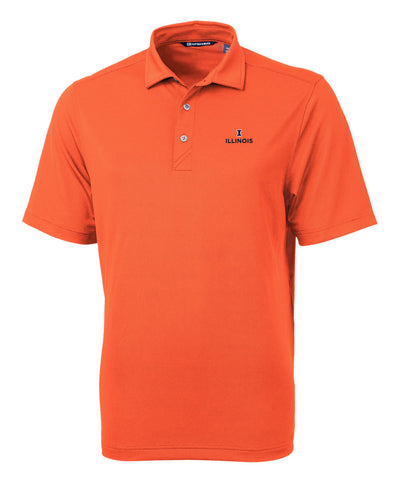 Cutter & Buck University of Illinois Urbana-Champaign Fighting Illini Short Sleeve Polo Knit Shirt, Men's Big & Tall