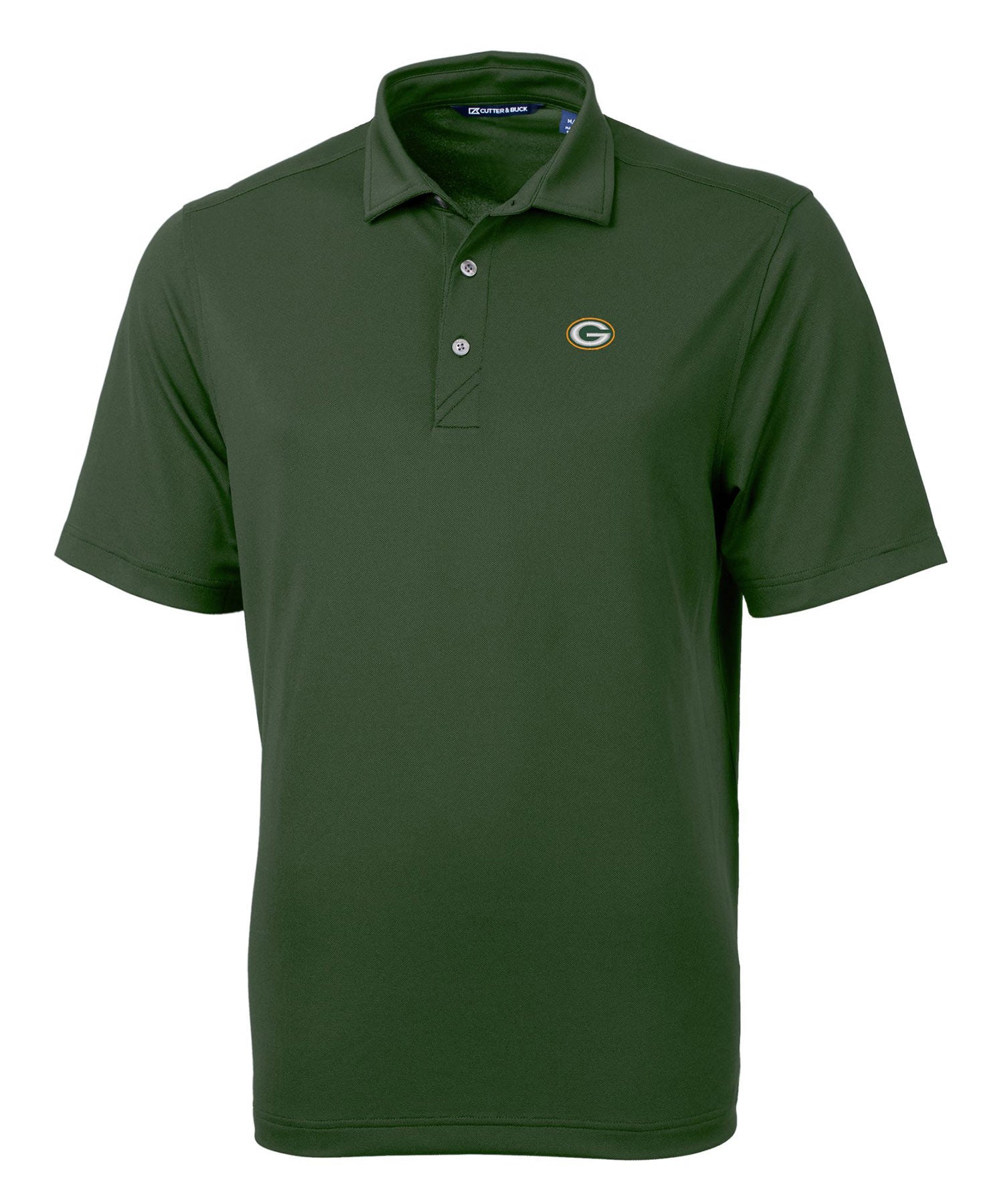 Men's Cutter & Buck Gray Packers Big Tall Virtue Eco Pique Recycled Polo Size: 5XB