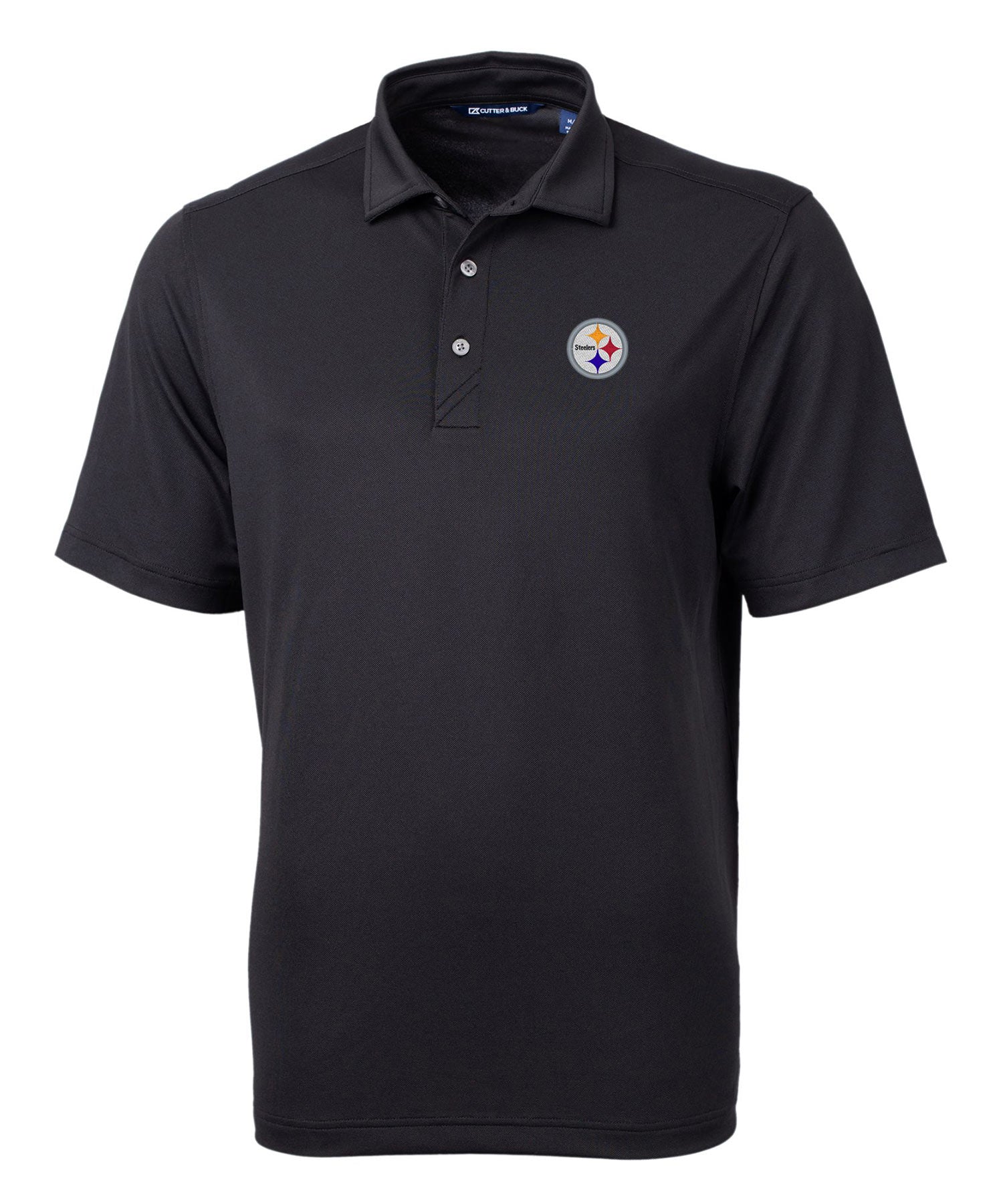 Men's Cutter & Buck White Pittsburgh Steelers Big & Tall Virtue Eco Pique Recycled Polo, Size: LT
