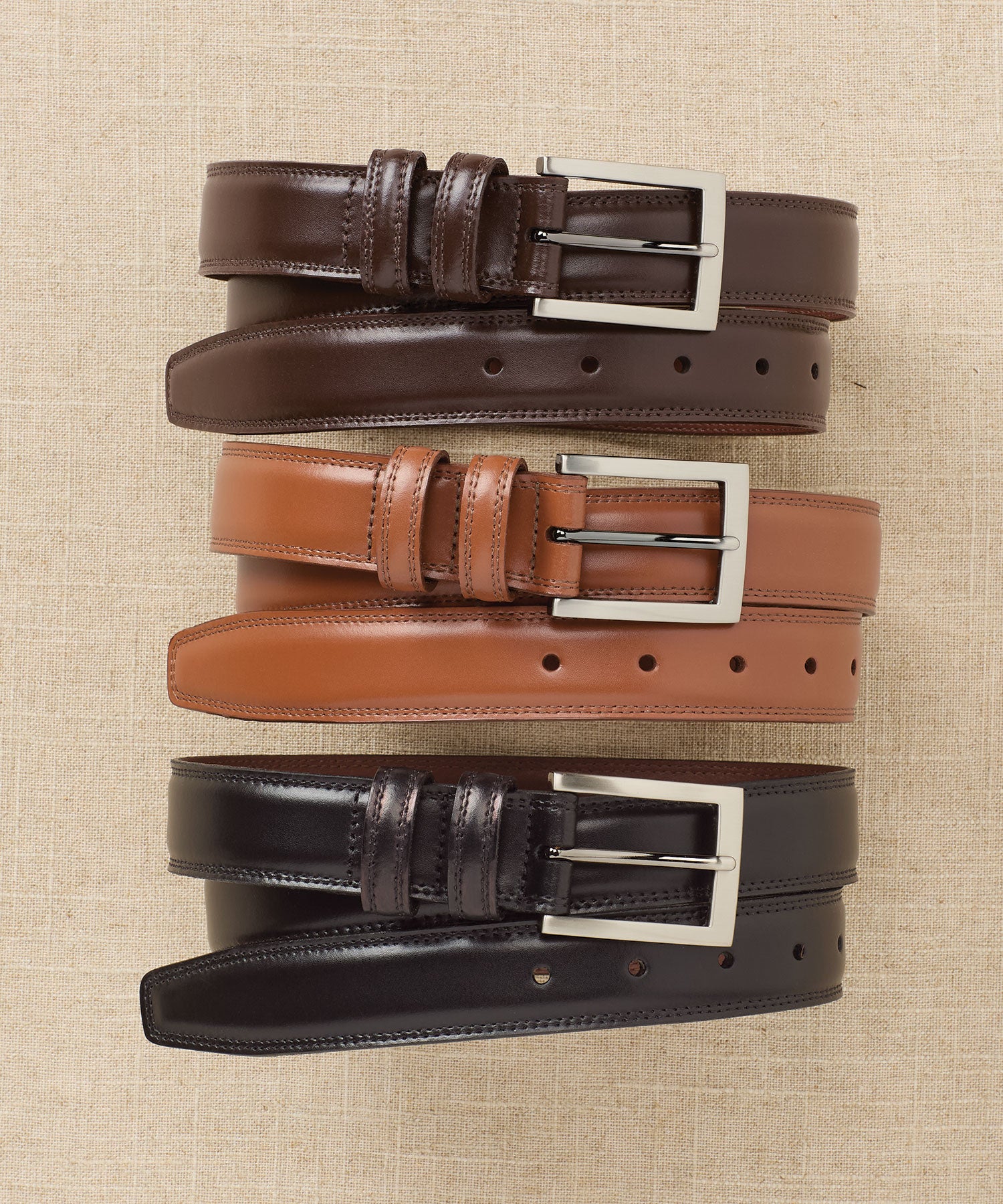 Men's Big & Tall Torino 32mm Analine Leather Belt Brown / 54" Men's Big & Tall Torino 32mm Analine Leather Belt Brown / 54"