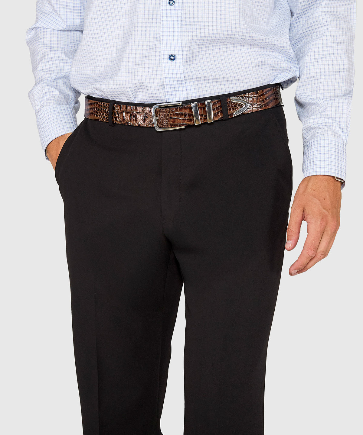 Westport Black Flat Front Performance Stretch Gabardine Pant, Men's Big & Tall