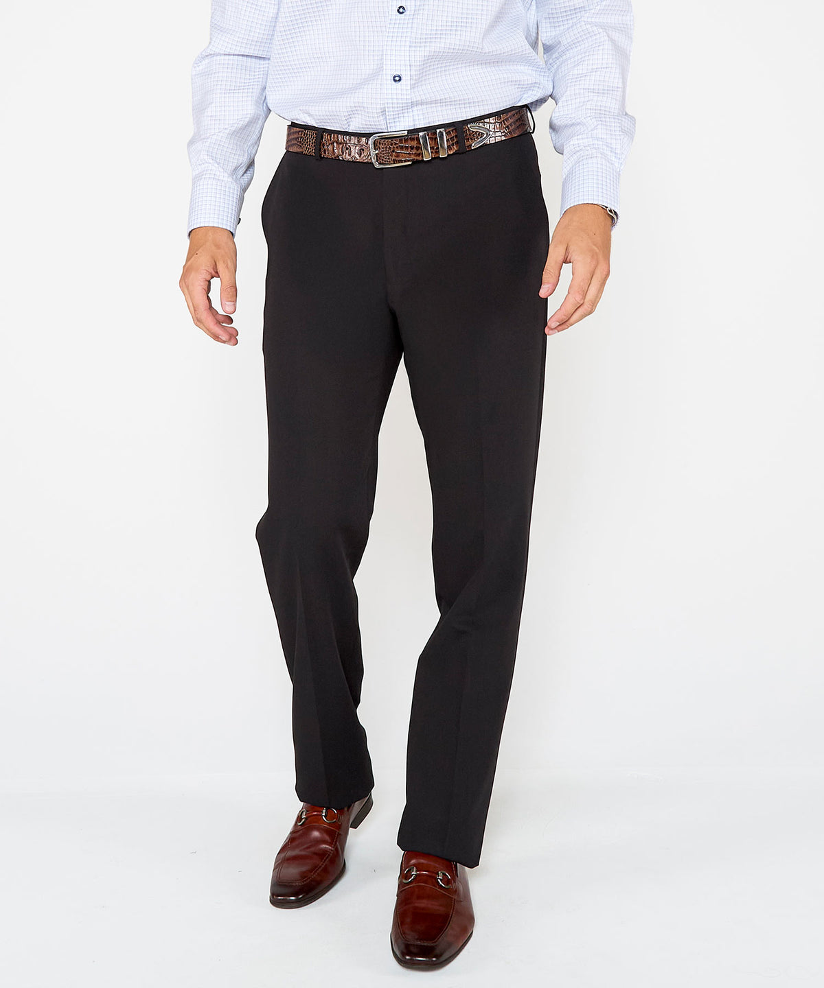 Westport Black Flat Front Performance Stretch Gabardine Pant, Men's Big & Tall
