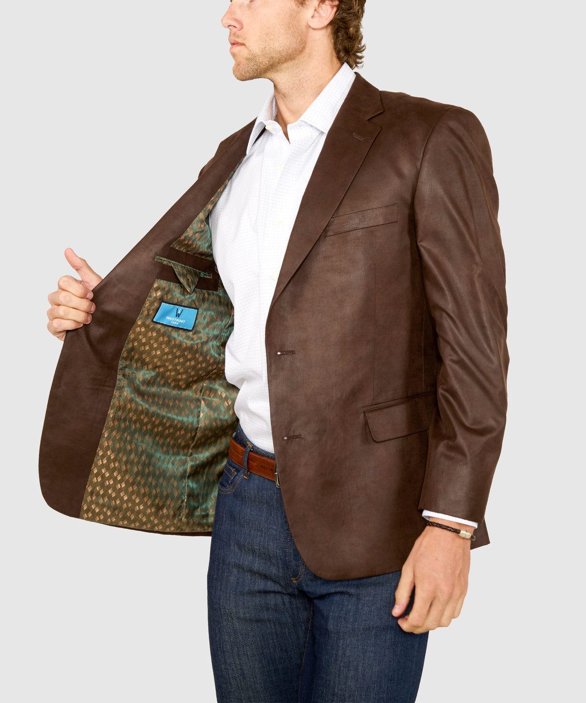 Westport Lifestyle Two-Button Side Vent Microfiber Sport Coat, Men's Big & Tall