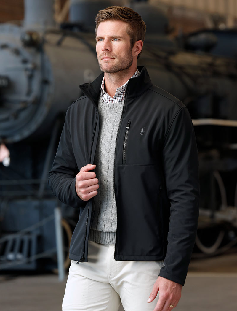 Male model wearing Polo Ralph Lauren Whalton Jacket