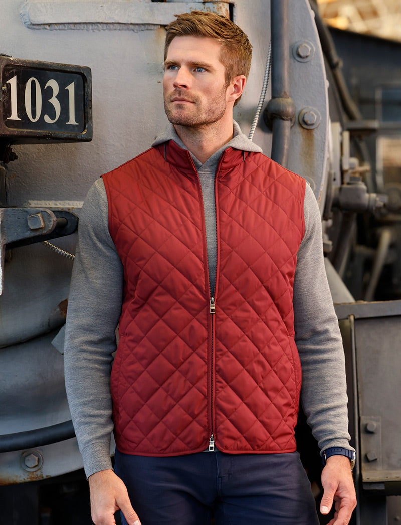 Male model wearing Peter Millar Essex Vest, Men's Big & Tall