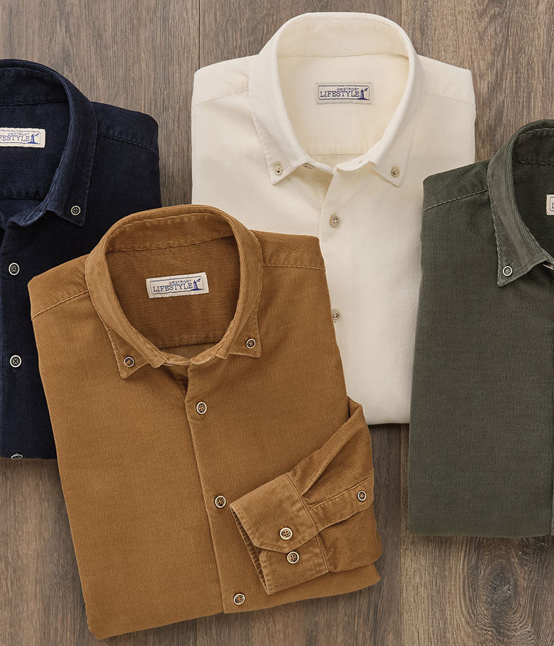 Westport Lifestyle Long Sleeve Tidewashed Corduroy Sport Shirt