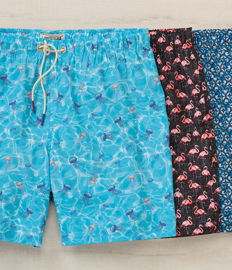 Westport Lifestyle Printed Stretch Swim Trunks