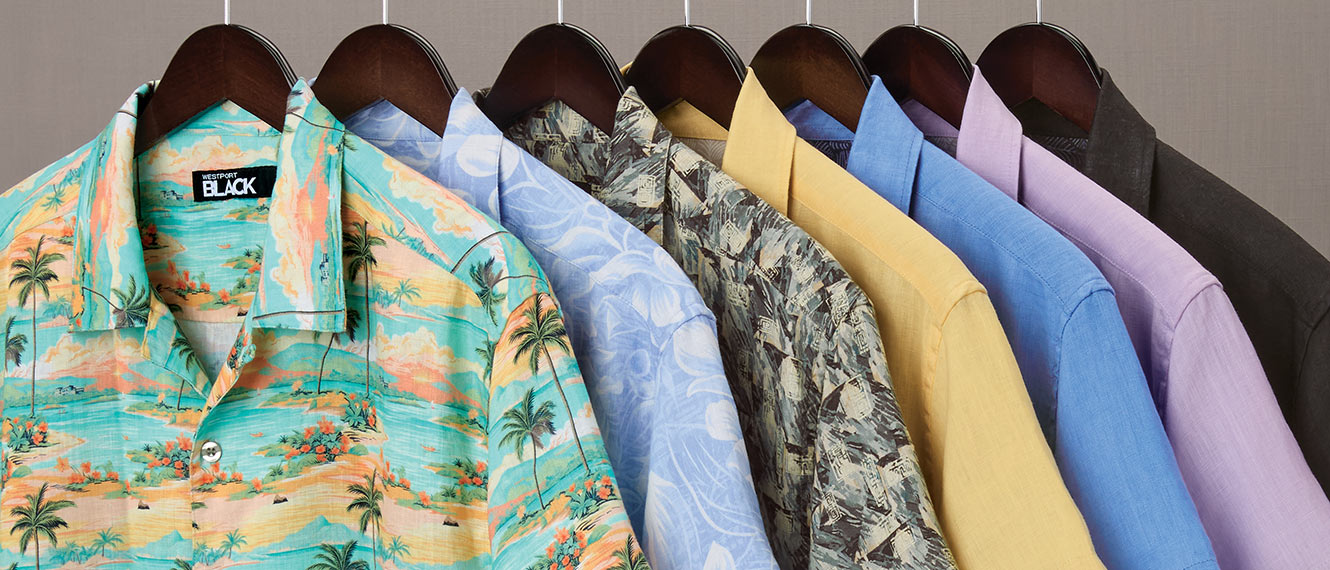 Westport Black Short Sleeve Linen Camp Shirts