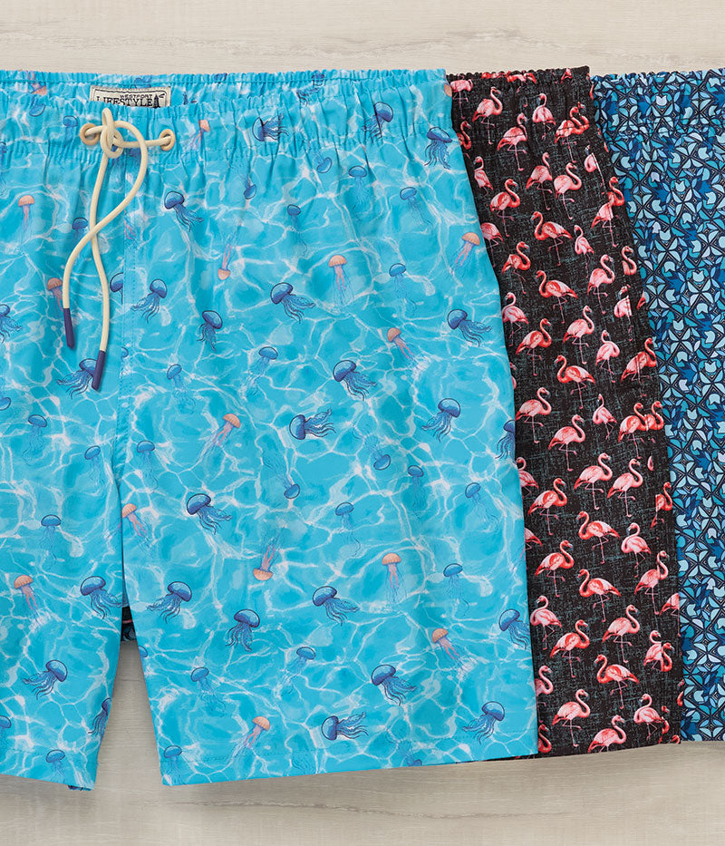 Westport Lifestyle Print Stretch Swim Trunks