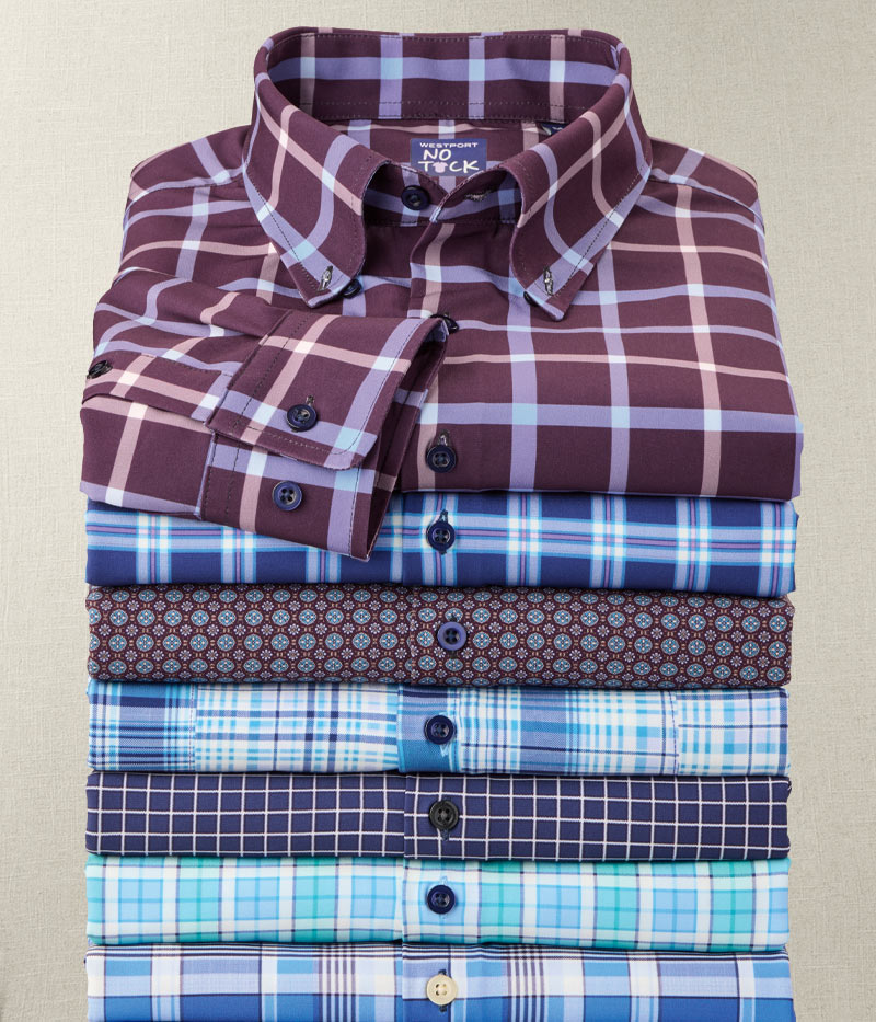 A stack of folded sport shirts
