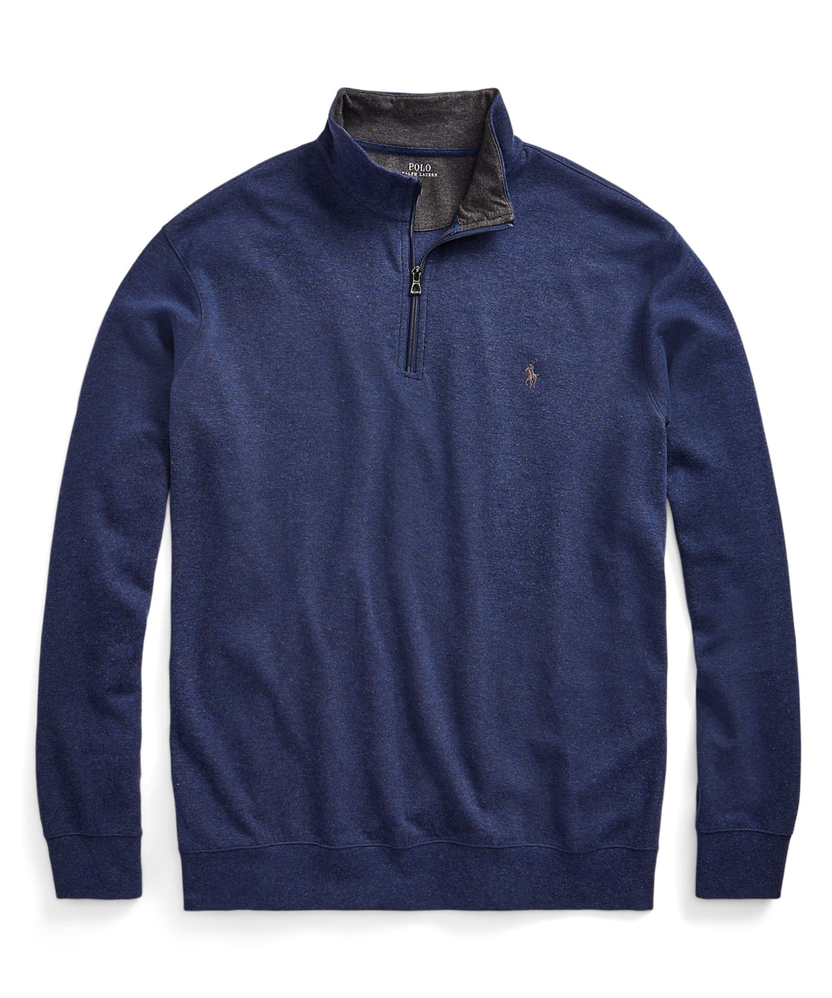 Pullover con mezza zip in jersey Polo Ralph Lauren Lux, Men's Big & Tall