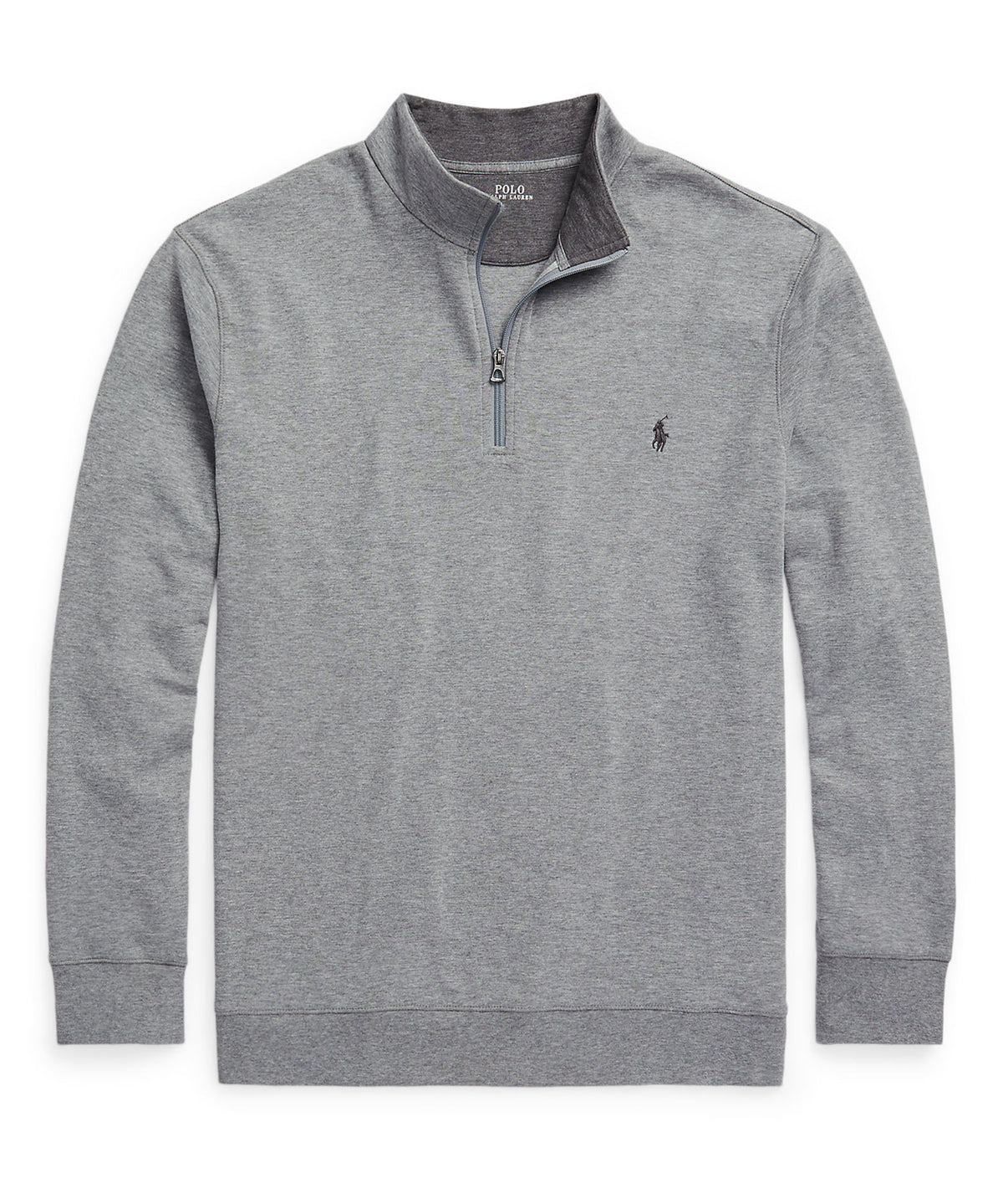 Pullover con mezza zip in jersey Polo Ralph Lauren Lux, Men's Big & Tall