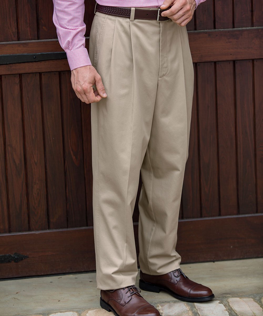Cutter &amp; Buck Wrinkle-Free Pleated Twill Pants