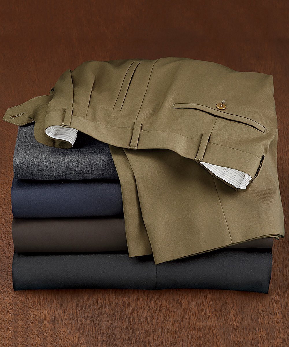 Zanella Men's Big & Tall Stretch Wool Slacks Westport Big & Tall