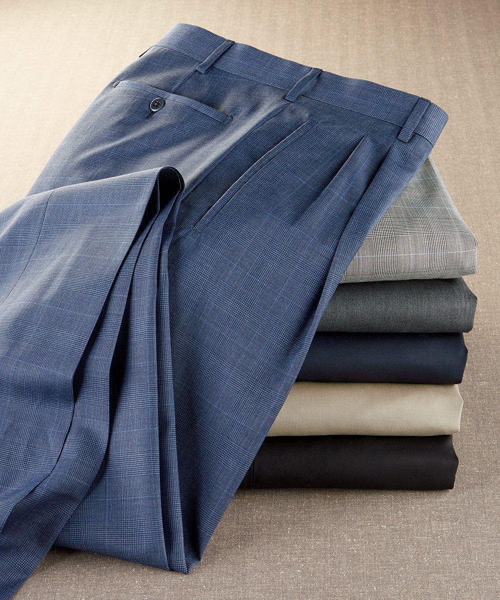 Pantaloni Zanella in Lana Stretch, Men's Big & Tall